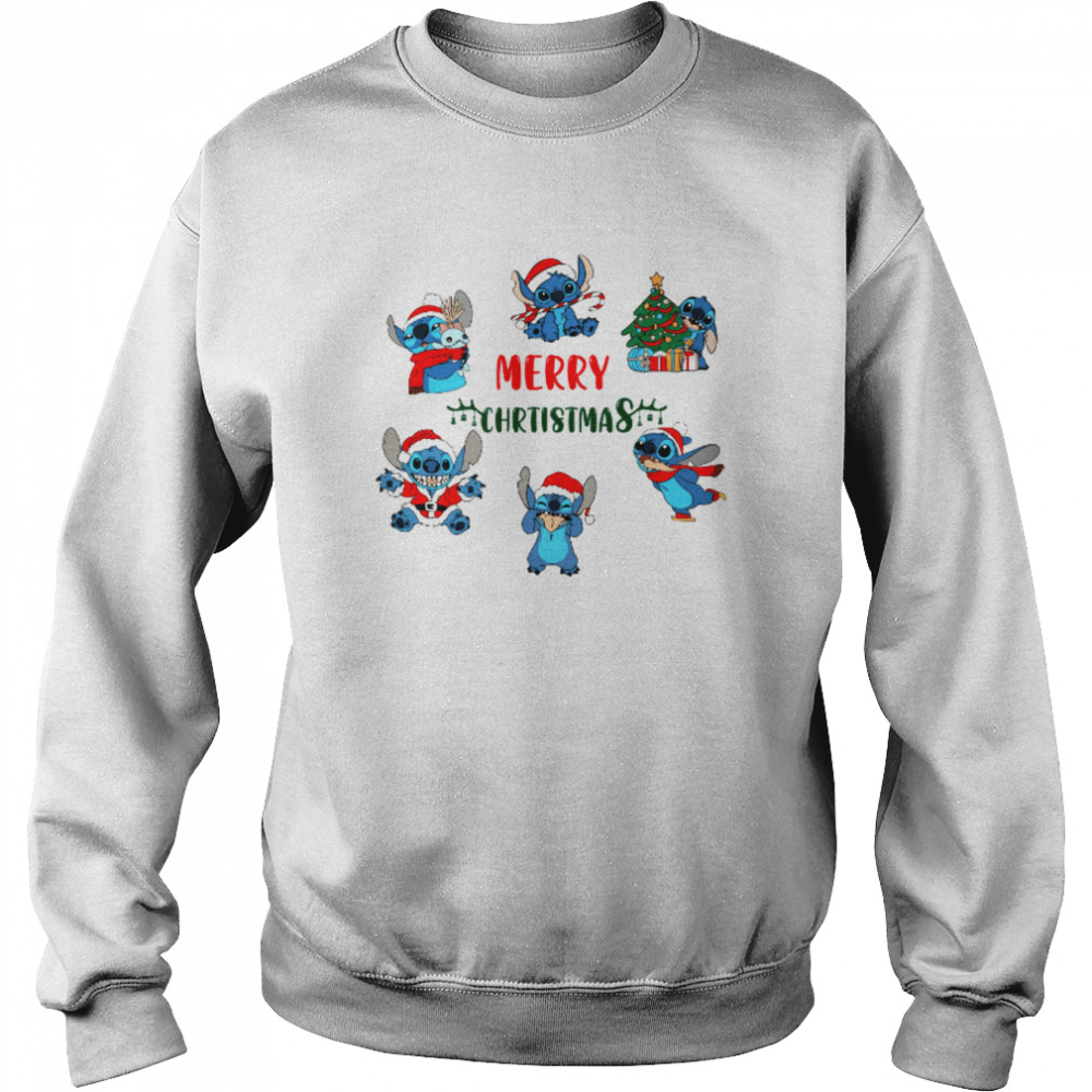 Disney Stitch Merry Christmas Halloween shirt Unisex Sweatshirt
