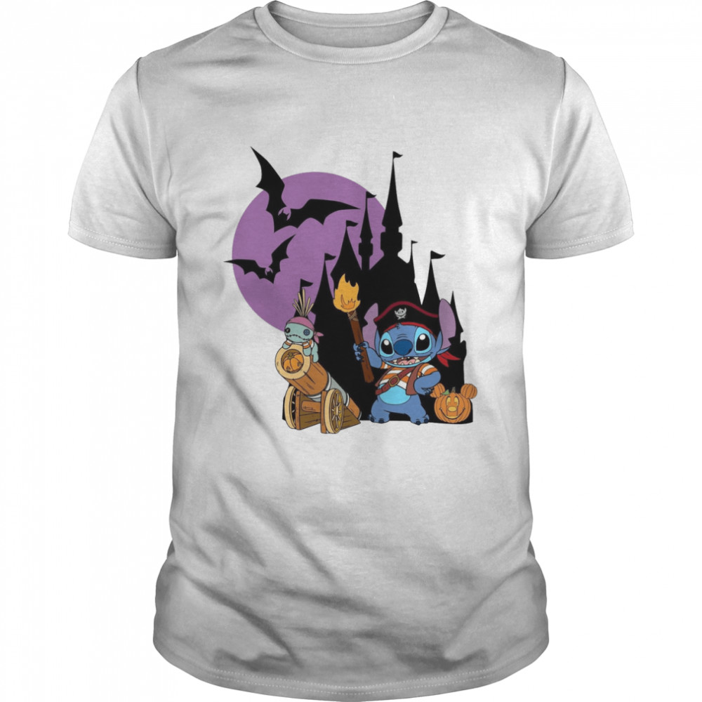 Disney Stitch Pumpkin Vampier Halloween shirt Classic Men's T-shirt