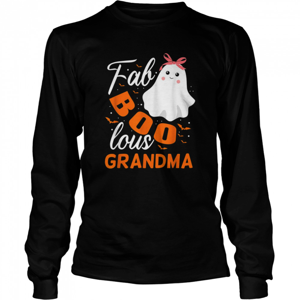 Fabulous Faboolous Ghost Grandma Halloween T- Long Sleeved T-shirt