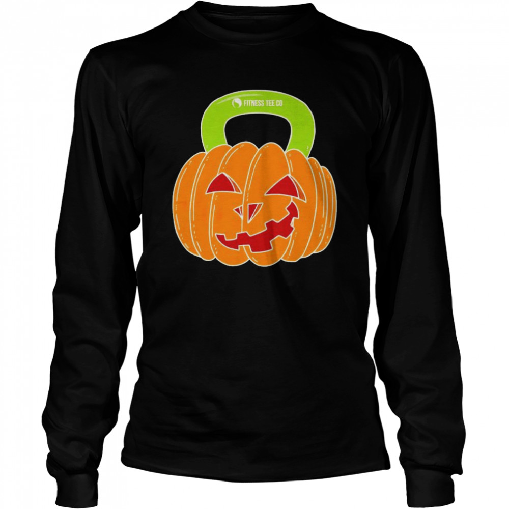 kettle bell pumpkin halloween shirt long sleeved t shirt