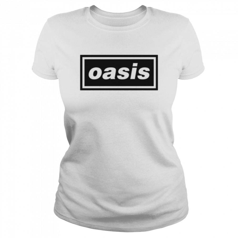 Ladies White Oasis Logo Liam Noel Gallagher shirt Classic Womens T-shirt