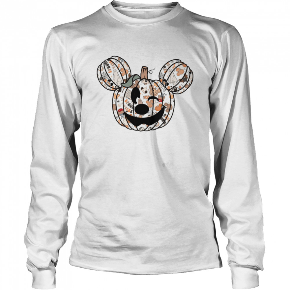 Mickey Mouse Pumpkin The Most Magical Place Halloween shirt Long Sleeved T-shirt