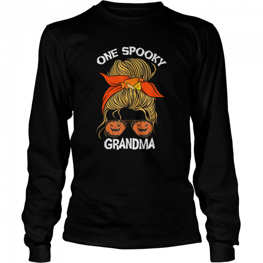 One Spooky Grandma Bandana Women Grandma Halloween T- Long Sleeved T-shirt
