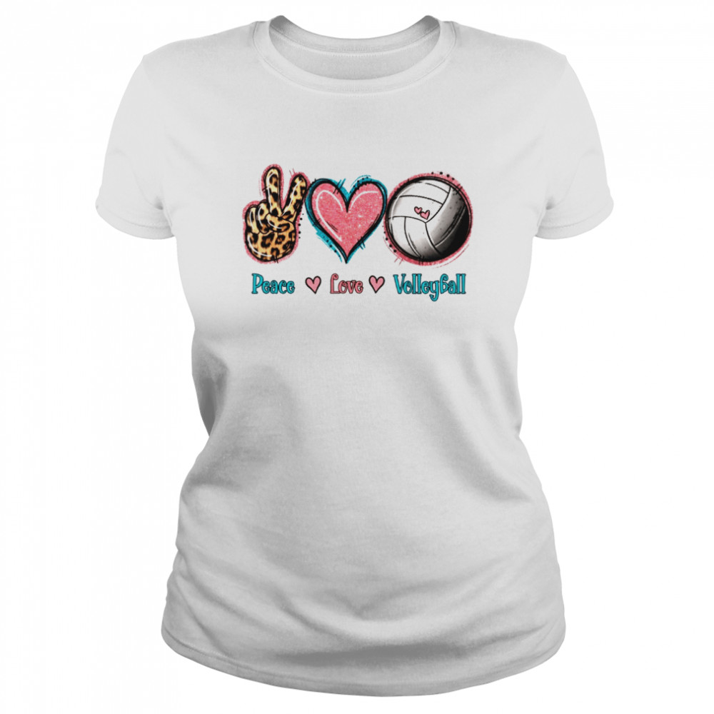Peace Love Volleyball shirt Classic Womens T-shirt