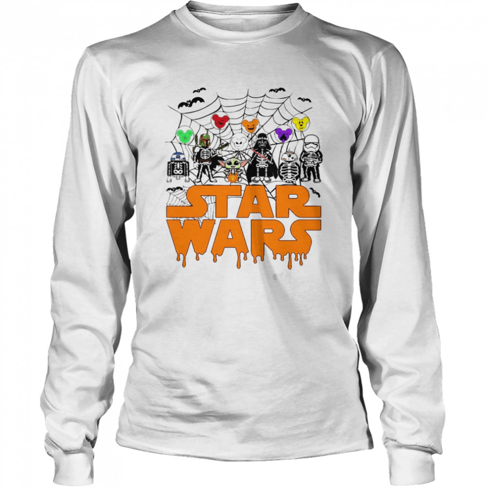 trick or treat star wars halloween baby yoda and friends t long sleeved t shirt