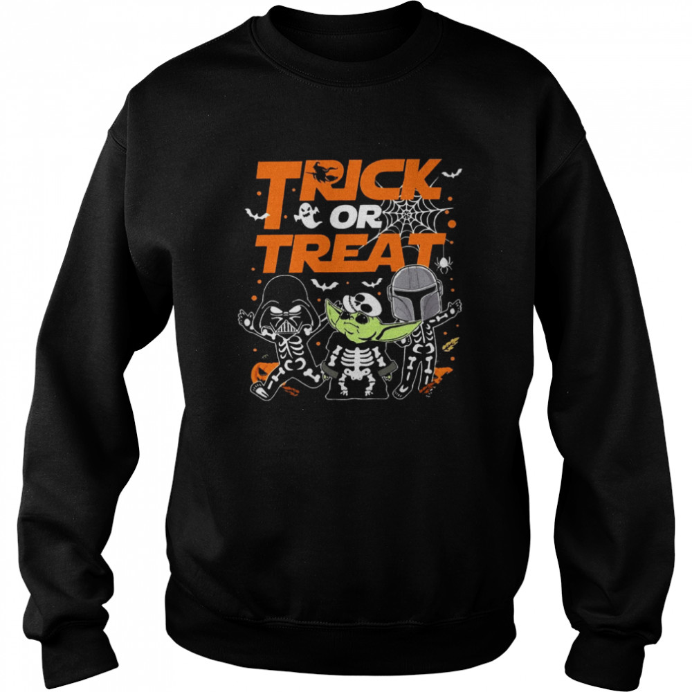 trick or treat star wars halloween trick or treat darth vader t unisex sweatshirt