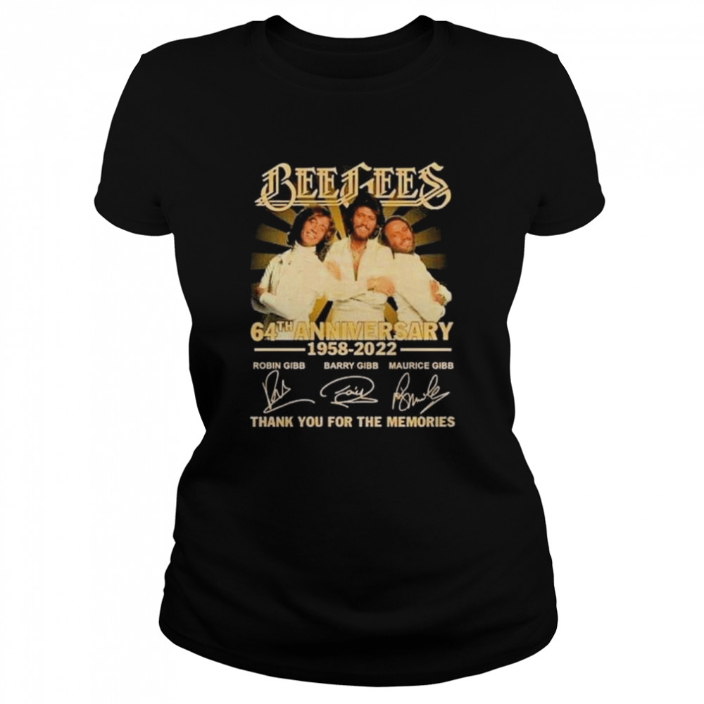 Bee Gees 64th anniversary 1958 2022 thank you for the memories signatures shirt Classic Women's T-shirt