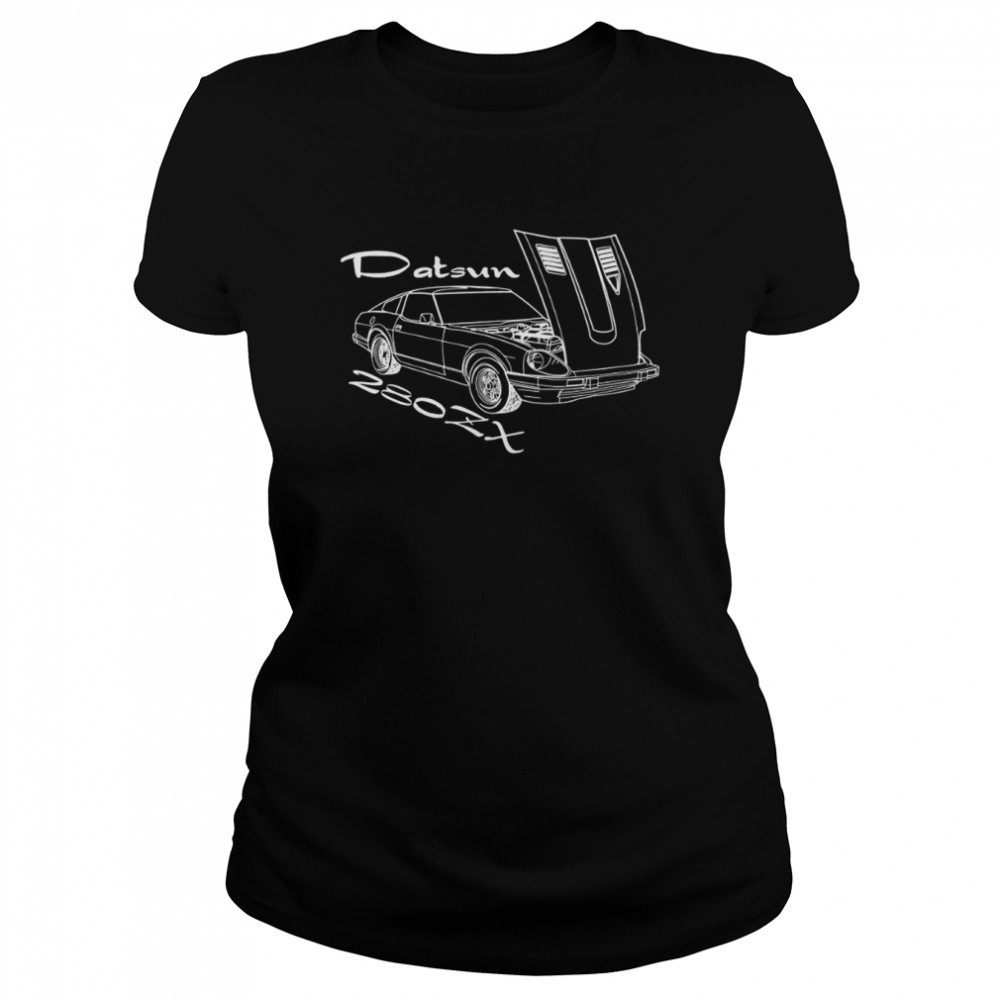 Datsun 280ZX 280 ZX Nissan Z Car Custom Outline Illustration Screen Printed T- Classic Womens T-shirt