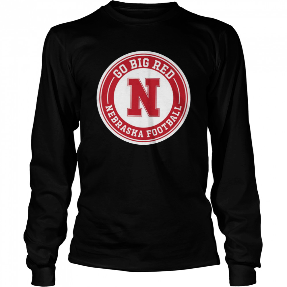 go big red nebraska football round badge shirt long sleeved t shirt
