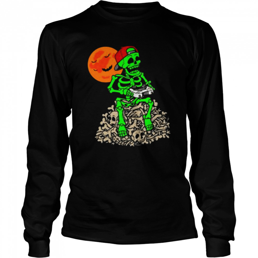 Halloween Skeleton Game Boy Long Sleeved T-shirt