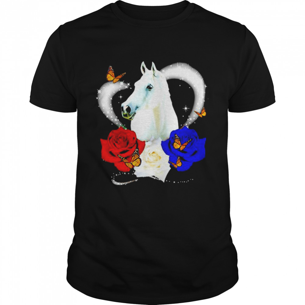 Horse love flower shirt Classic Men's T-shirt