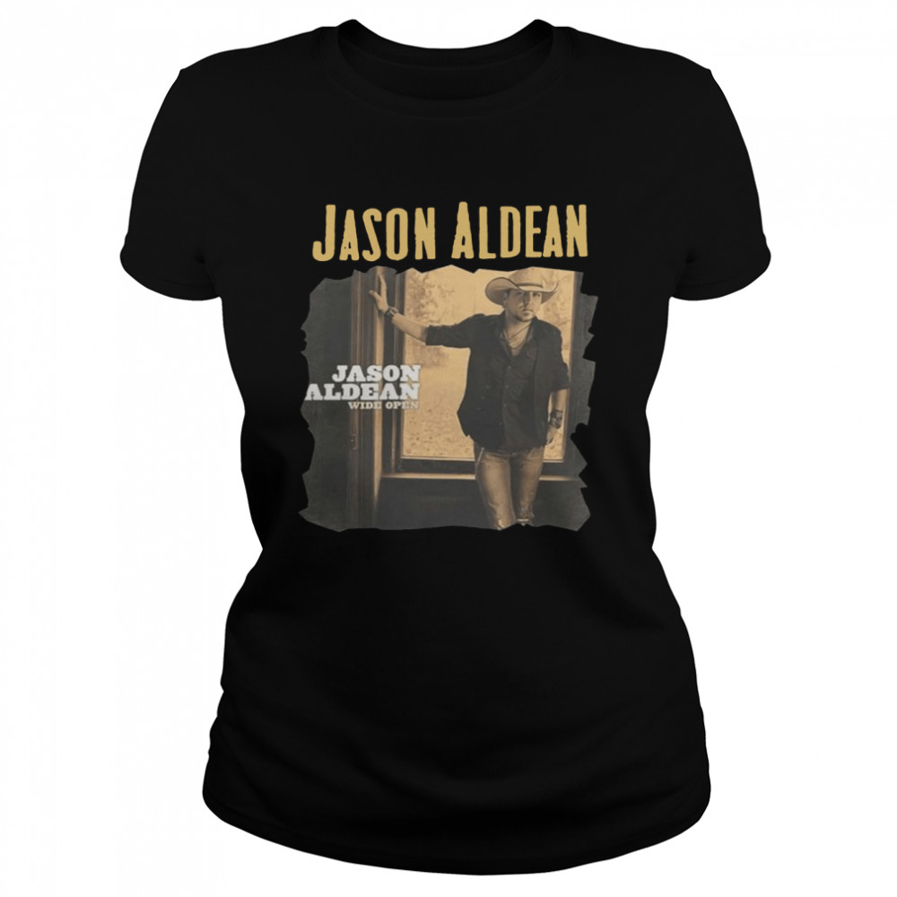 Johnha Jason Aldean Wide Open Sexy Exposed Navel shirt Classic Womens T-shirt