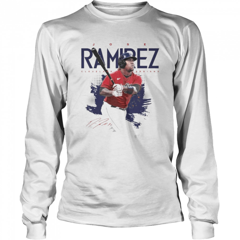 Jose Ramirez Cleveland Guardians signature shirt Long Sleeved T-shirt