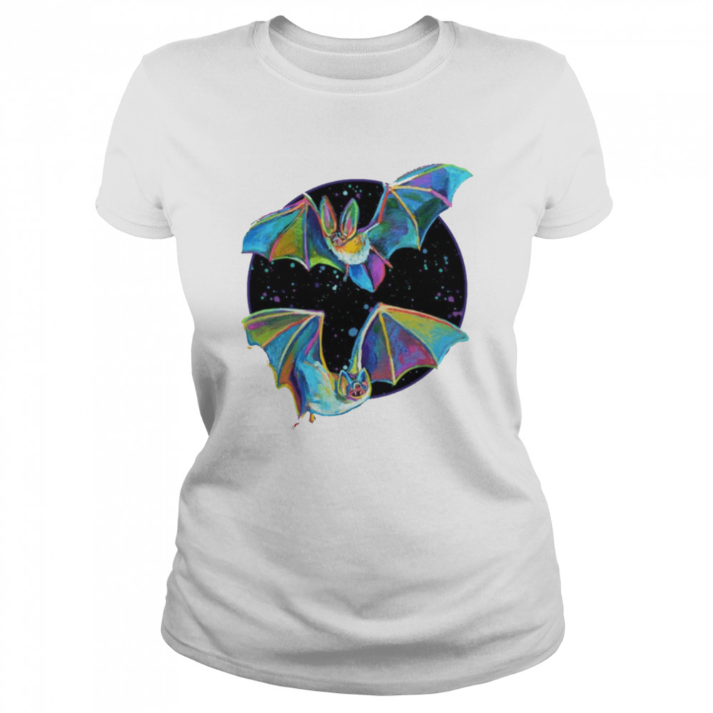 Psychedelic Bat Pattern By Robert Phelps Halloween shirt Classic Women's T-shirt