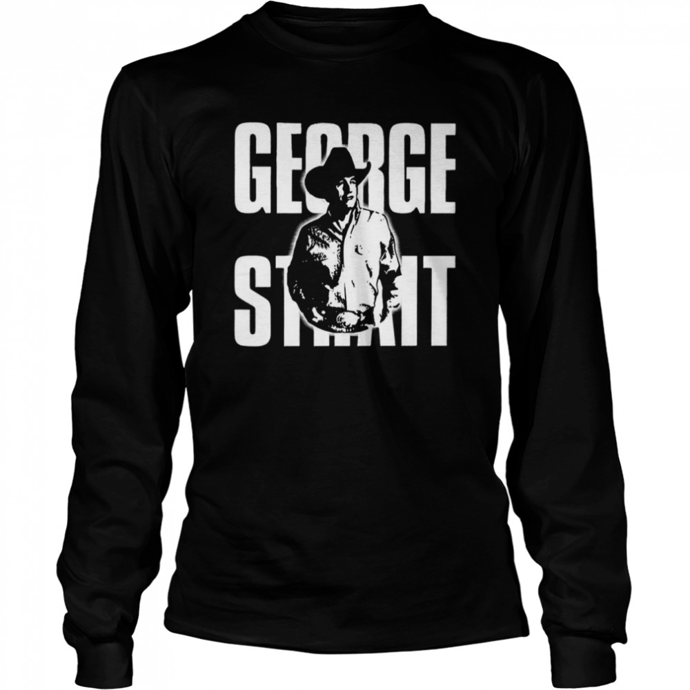Black And White Art George Strait shirt Long Sleeved T-shirt