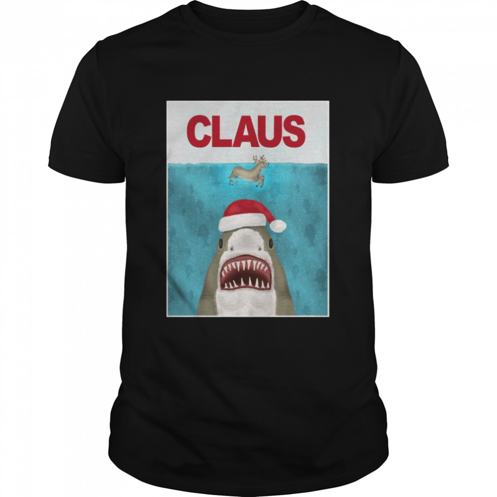 Christmas Santa Claus Shark Reindeer Humor shirt Classic Men's T-shirt