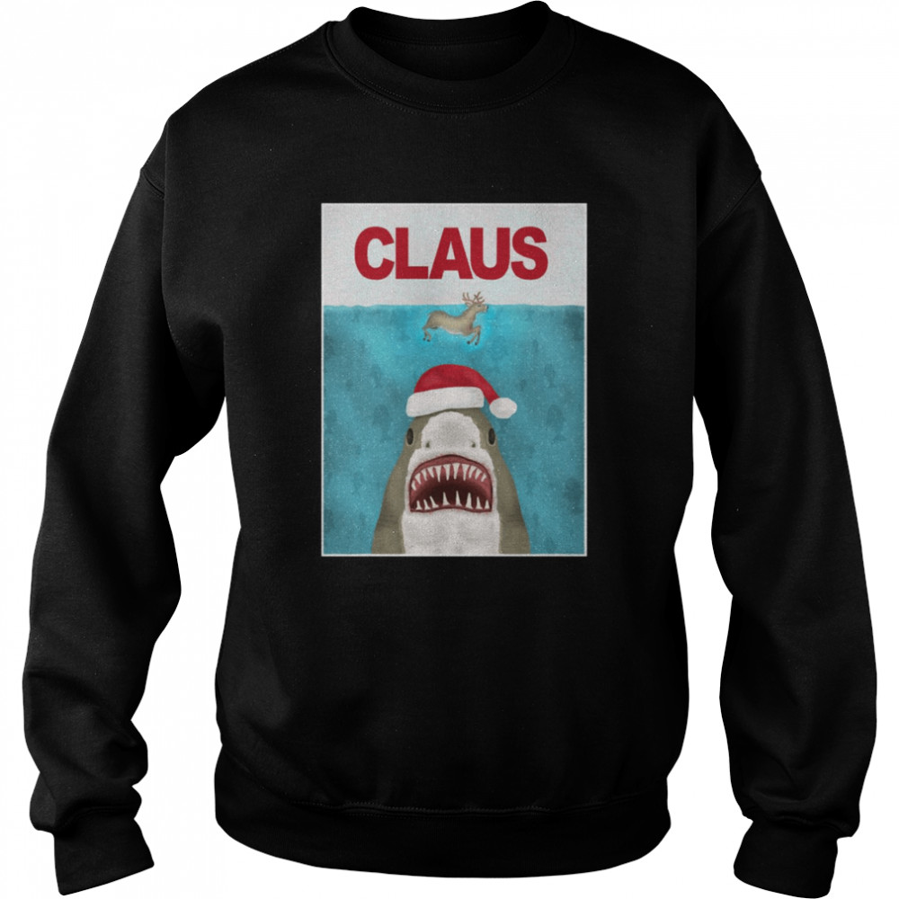 Christmas Santa Claus Shark Reindeer Humor shirt Unisex Sweatshirt
