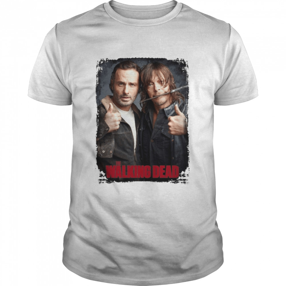 Custom Made Rick And Daryl From The Walking Dead Andrew Lincoln Norman Reedus Halloween shirt Classic Men's T-shirt