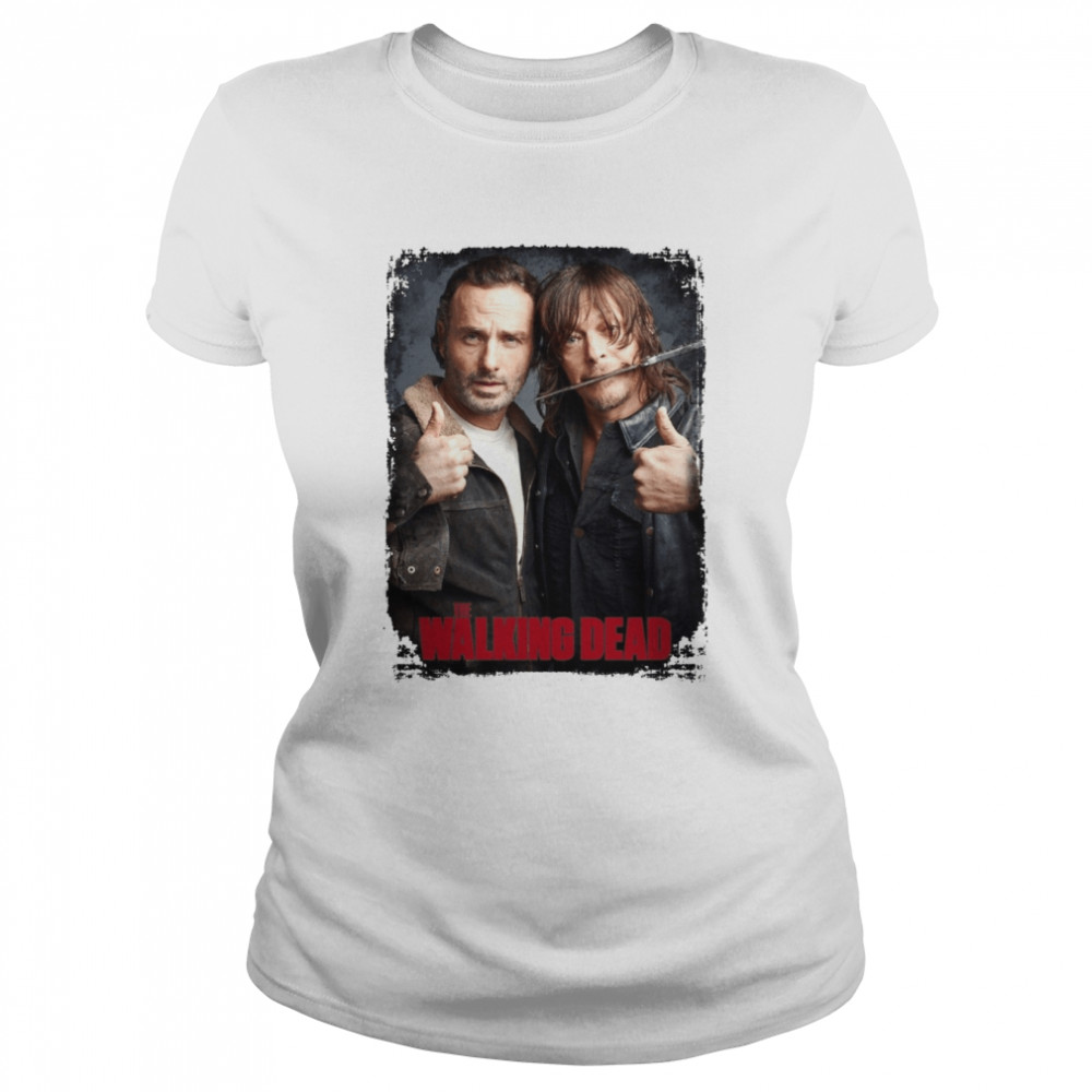 Custom Made Rick And Daryl From The Walking Dead Andrew Lincoln Norman Reedus Halloween shirt Classic Women's T-shirt