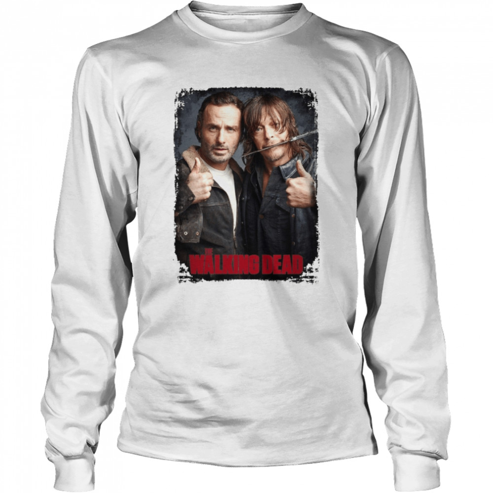 custom made rick and daryl from the walking dead andrew lincoln norman reedus halloween shirt long sleeved t shirt