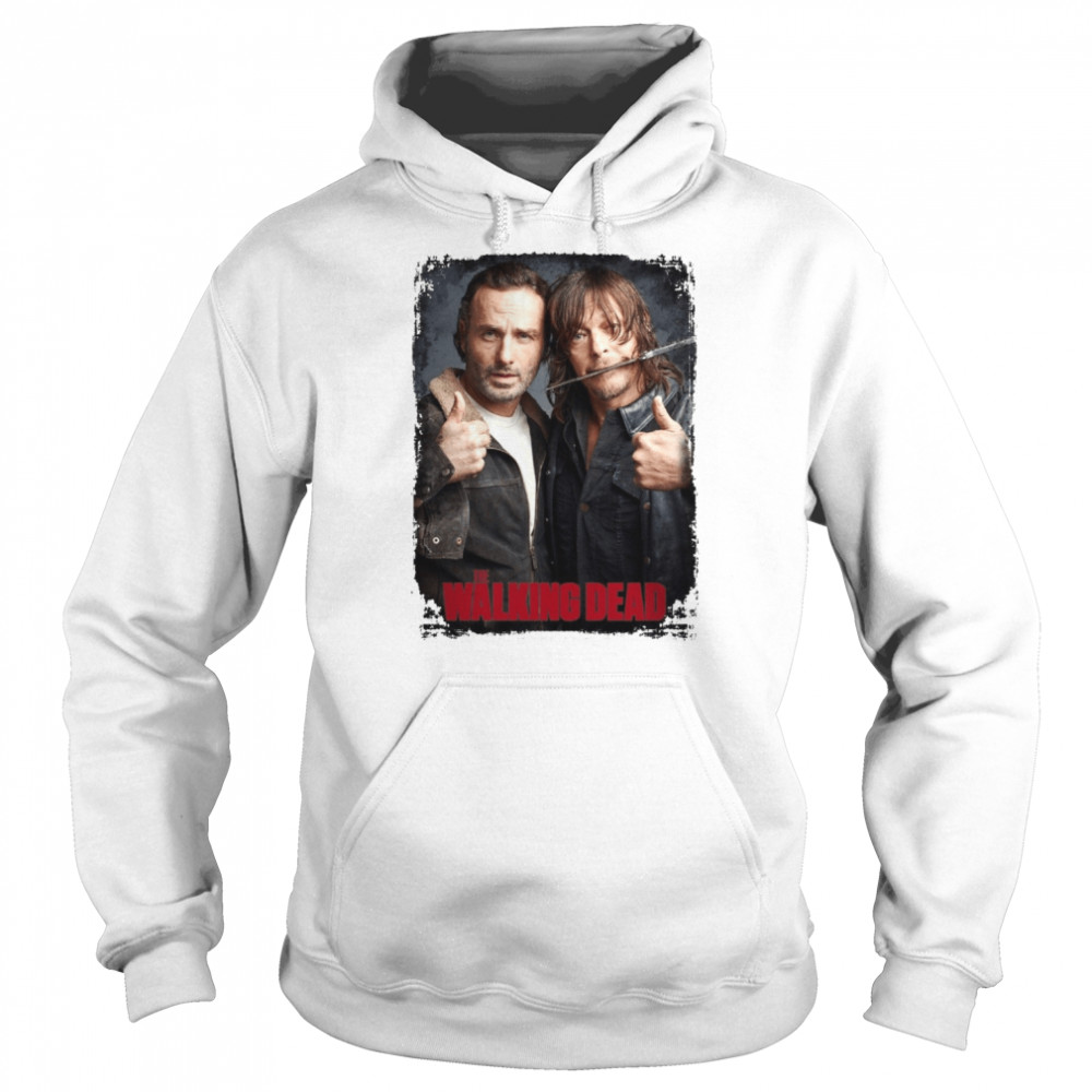Custom Made Rick And Daryl From The Walking Dead Andrew Lincoln Norman Reedus Halloween shirt Unisex Hoodie