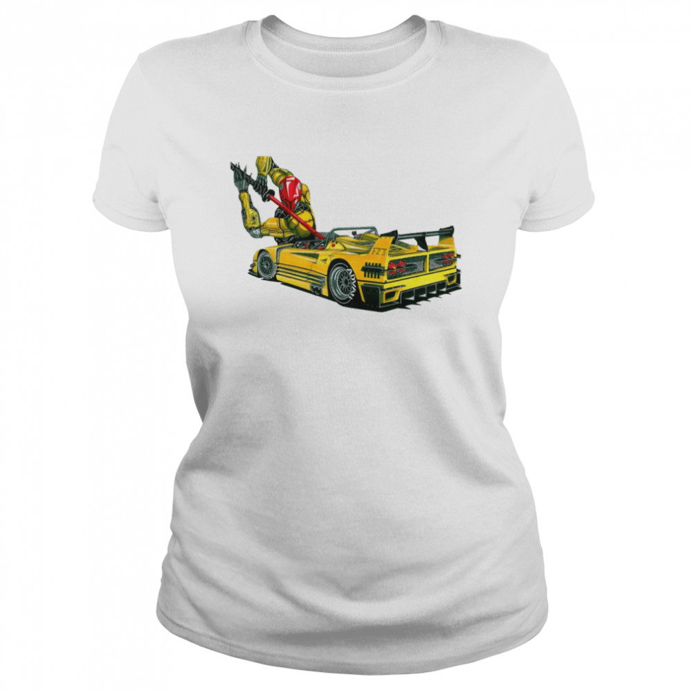 f40 lm barchett yellow italian sports car without a roof shirt classic womens t shirt