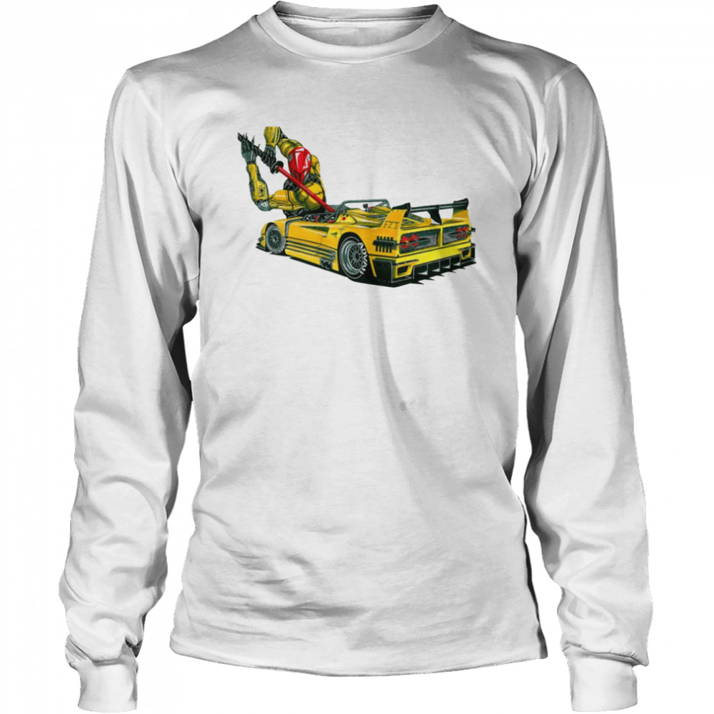F40 Lm Barchett Yellow Italian Sports Car Without A Roof shirt Long Sleeved T-shirt