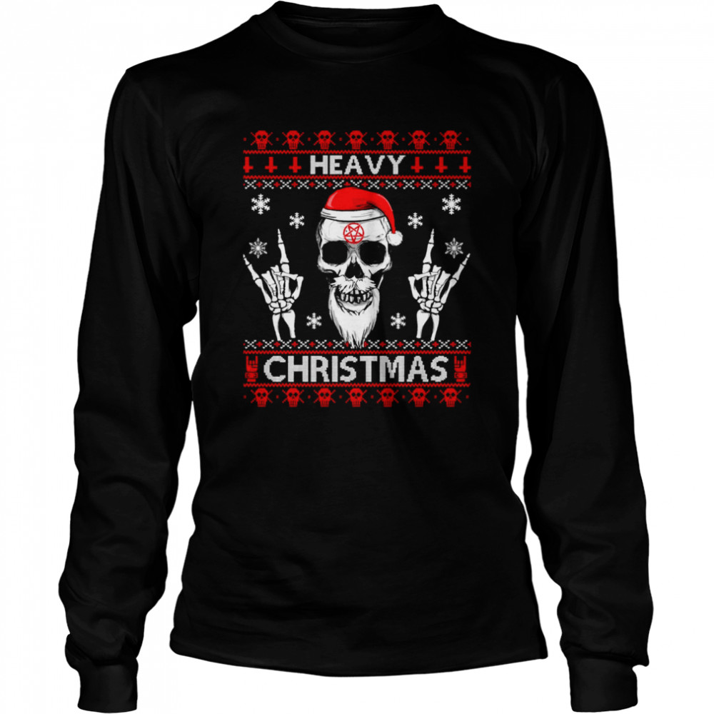 heavy christmas ugly xmas heavy death metal rocker shirt long sleeved t shirt