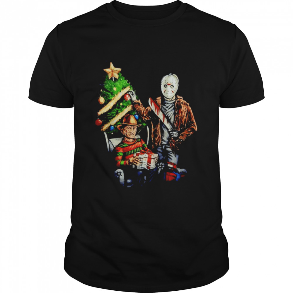 Jason Voorhees and Freddy Krueger happy Christmas shirt