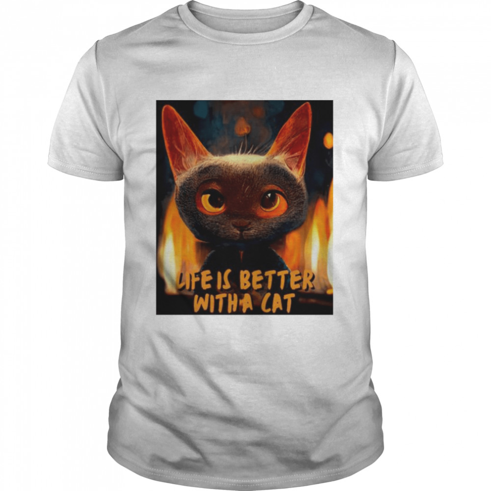 Life is better with a cat shirt Classic Men's T-shirt