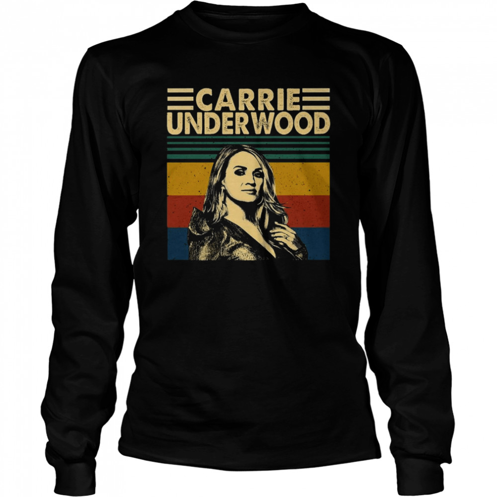 Retro Portrait Country Music Singer Carrie Underwood shirt Long Sleeved T-shirt