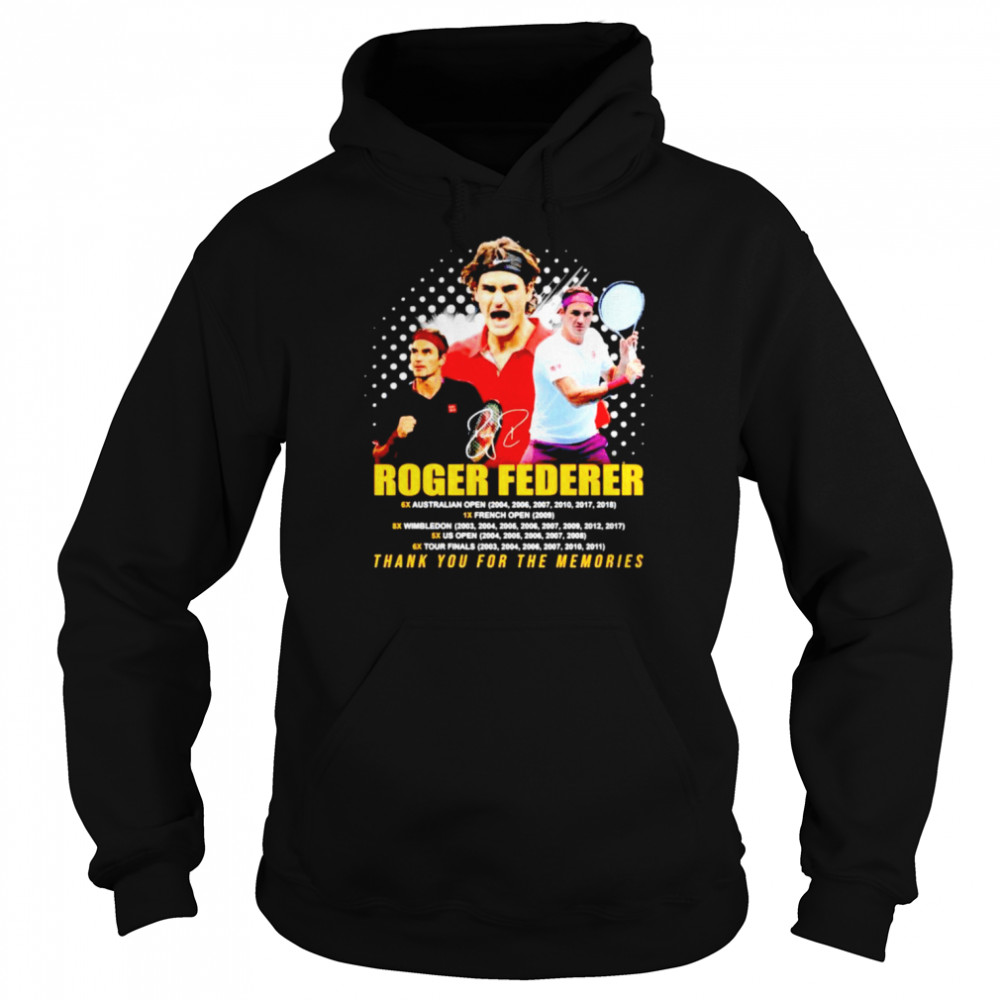 Roger Federer thank you for the memories signature T-shirt Unisex Hoodie