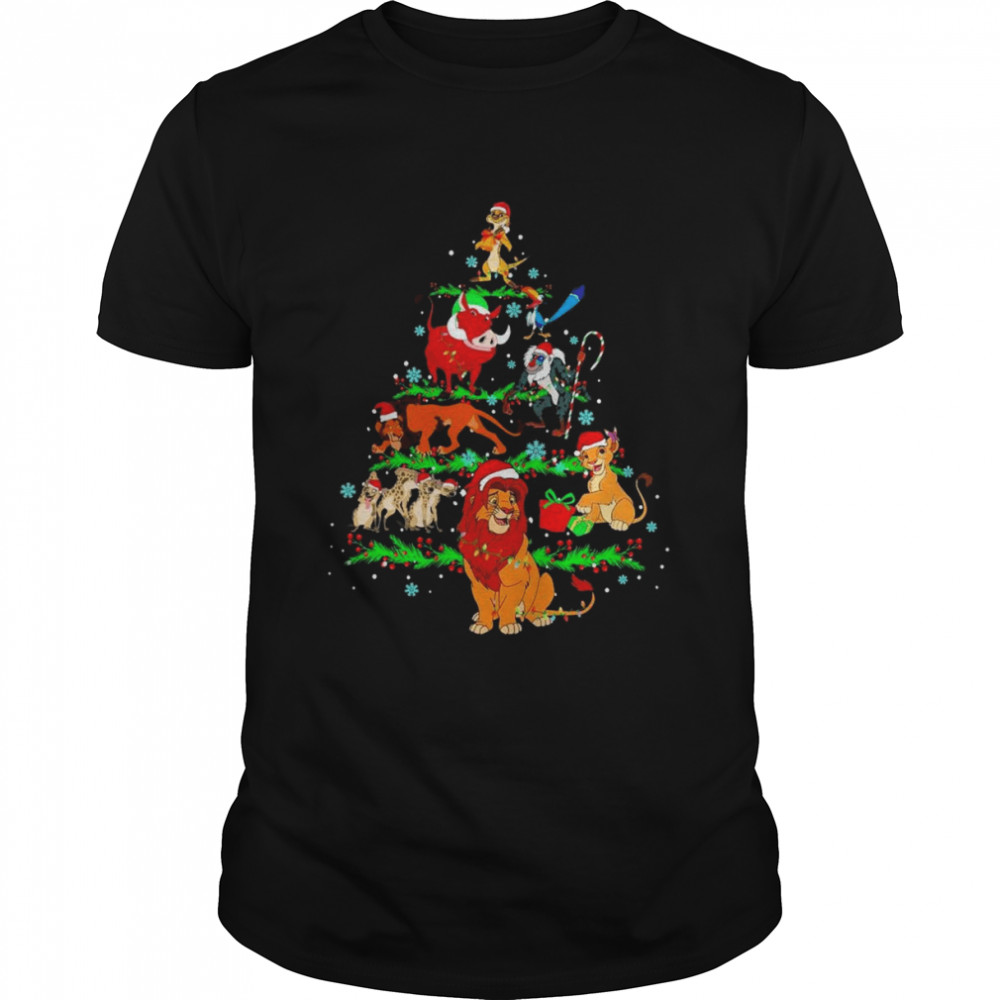 Santa Lion Monkey Tree Merry Christmas shirt Classic Men's T-shirt