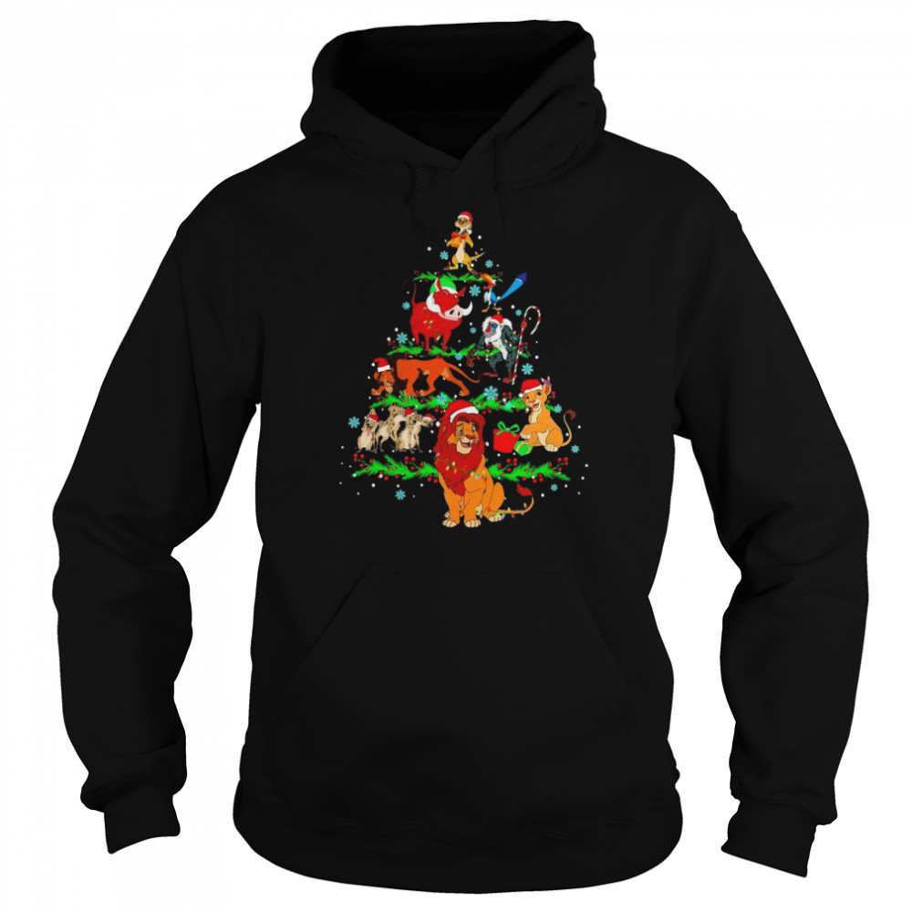 santa lion monkey tree merry christmas shirt unisex hoodie