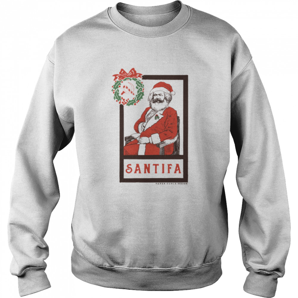 Santifa Funny Santa Art Christmas shirt Unisex Sweatshirt