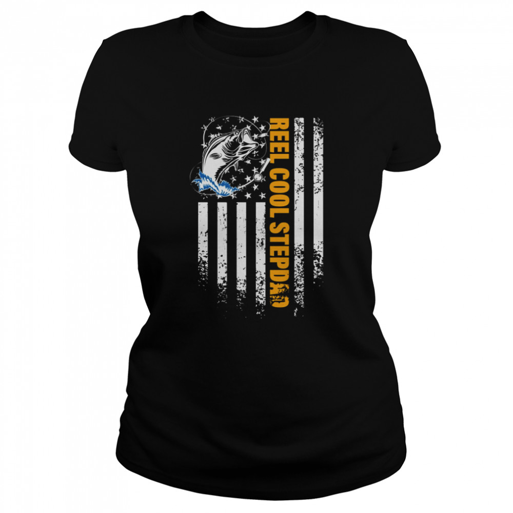 Stepdad Fishing Reel Cool Gift For Stepdad s Classic Women's T-shirt