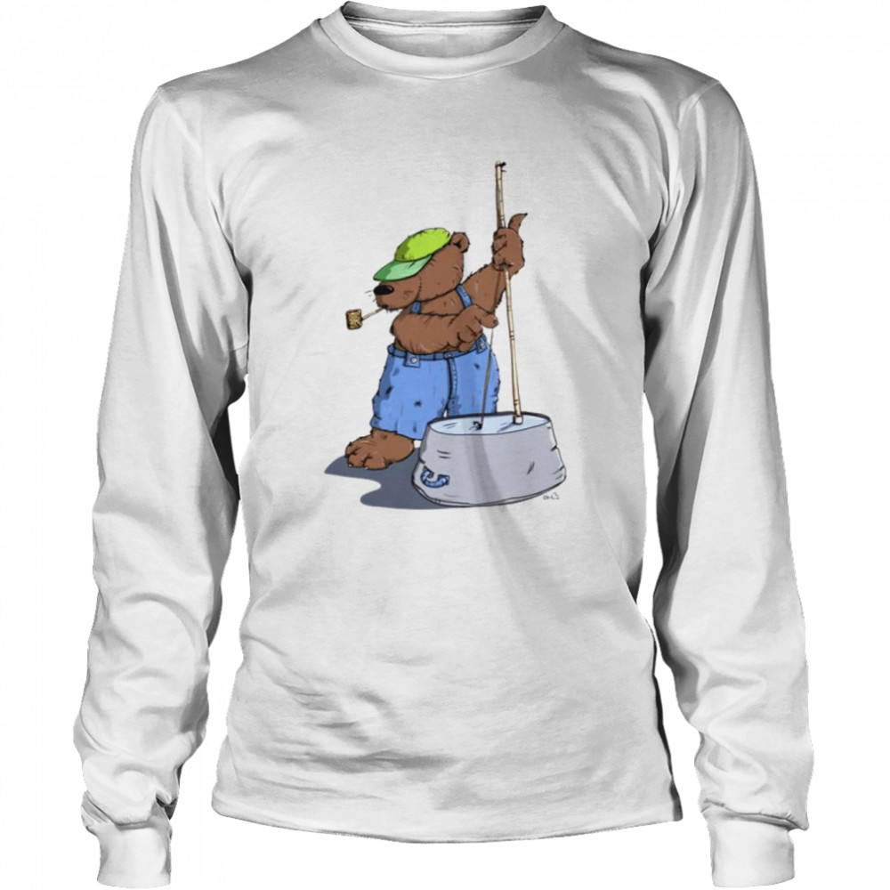 the hillbilly bear plays a cool bassguitar shirt long sleeved t shirt