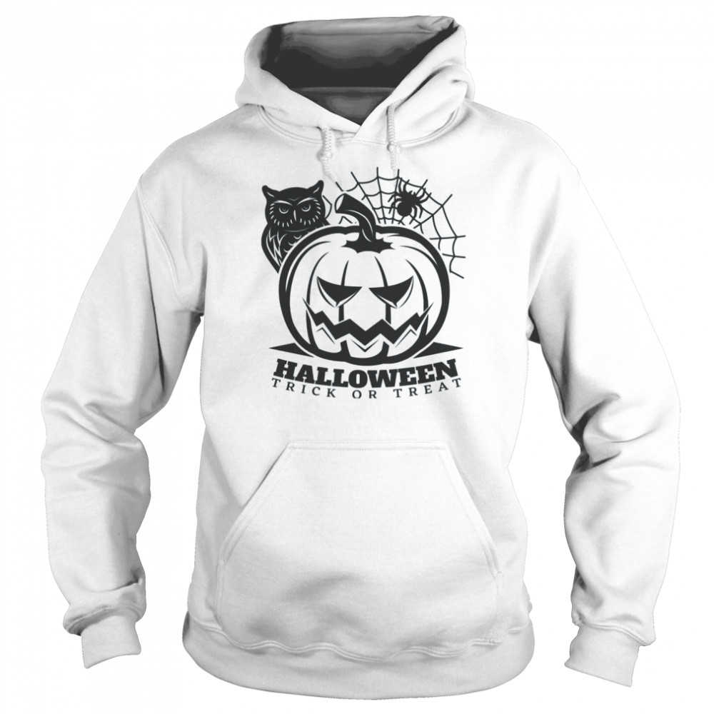 Trick Or Treat Halloween Black And White Art shirt Unisex Hoodie