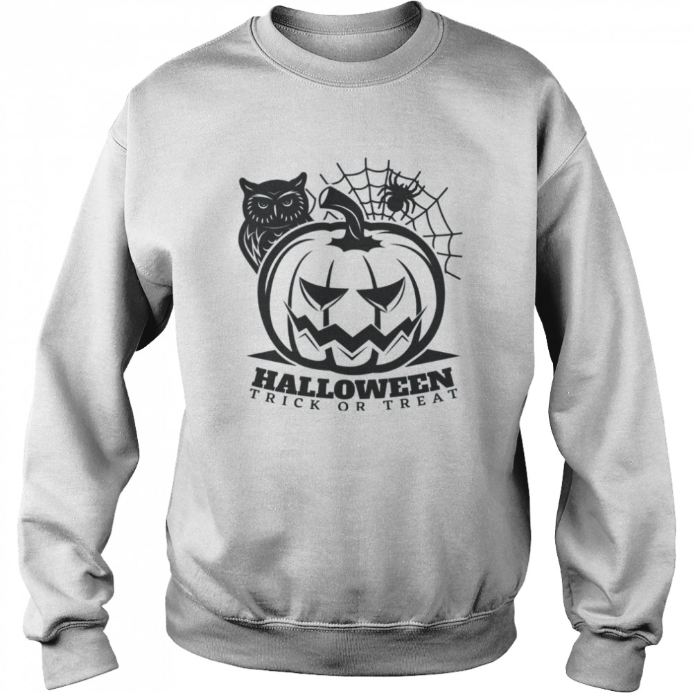 trick or treat halloween black and white art shirt unisex sweatshirt