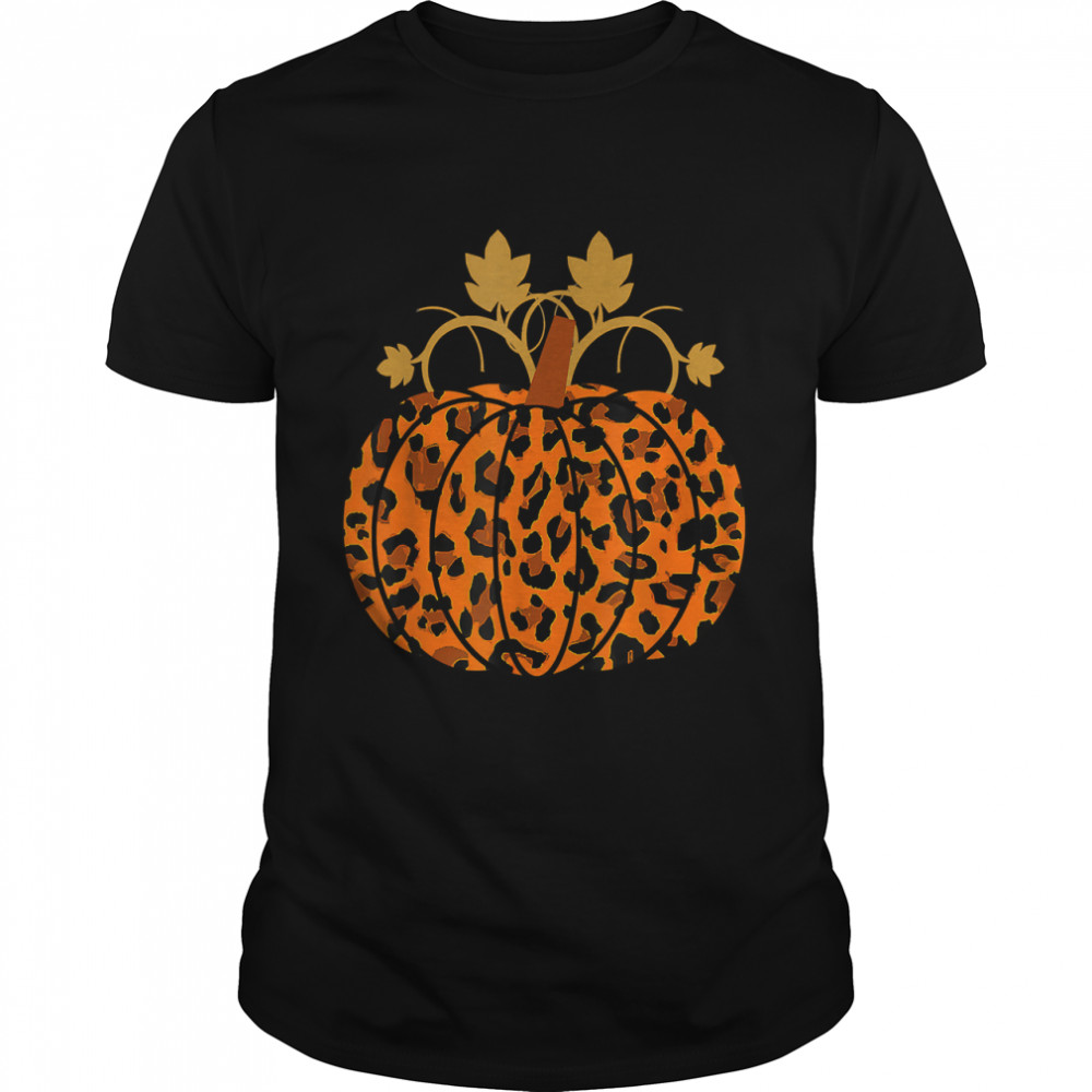 Animal Leopard Print Pumpkin Halloween Fall Autumn T- Classic Men's T-shirt