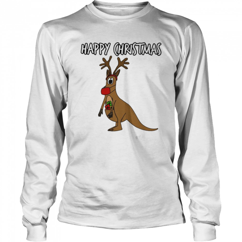 Australian Christmas 2021 Ed Kangaroo Reindeer shirt Long Sleeved T-shirt