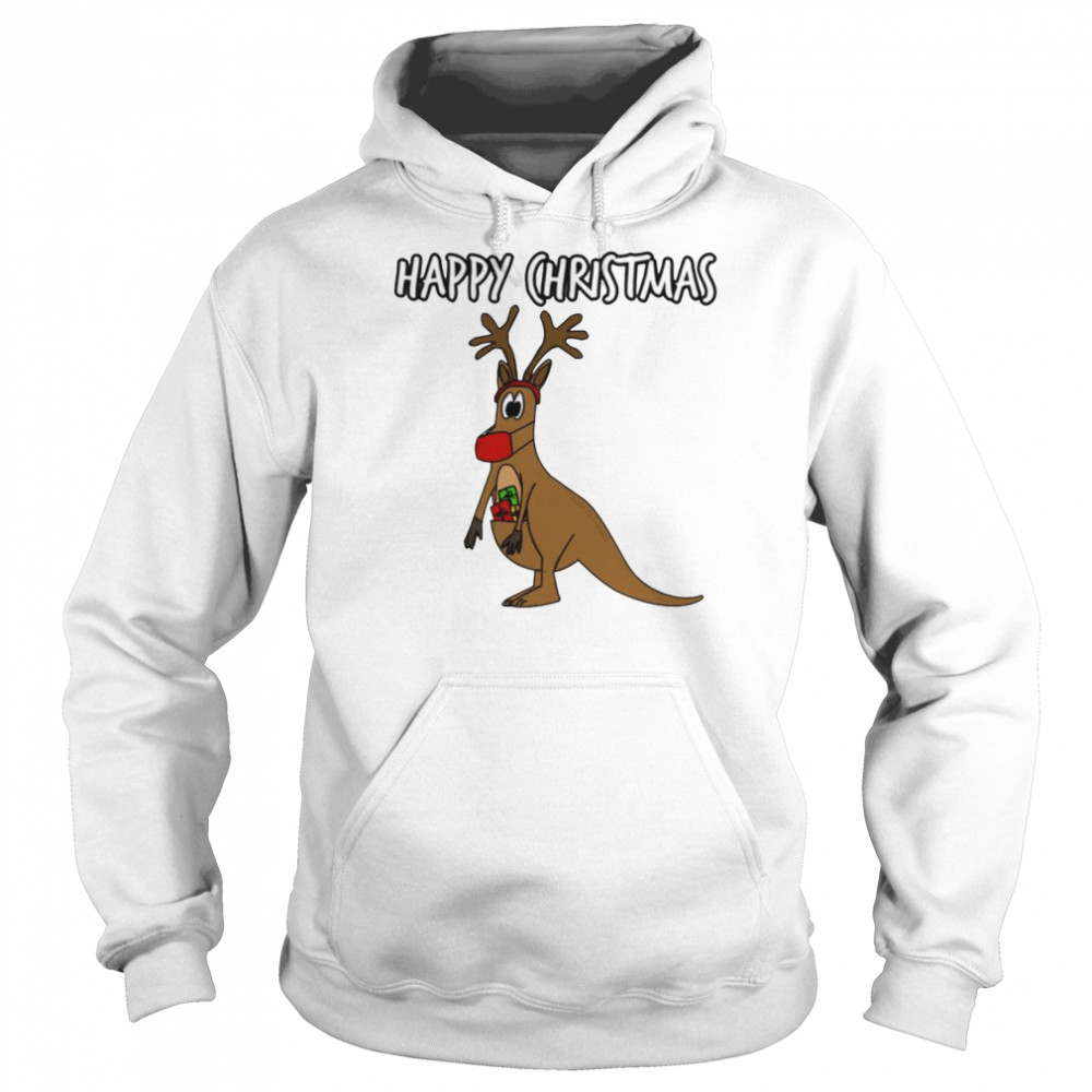 Australian Christmas 2021 Ed Kangaroo Reindeer shirt Unisex Hoodie