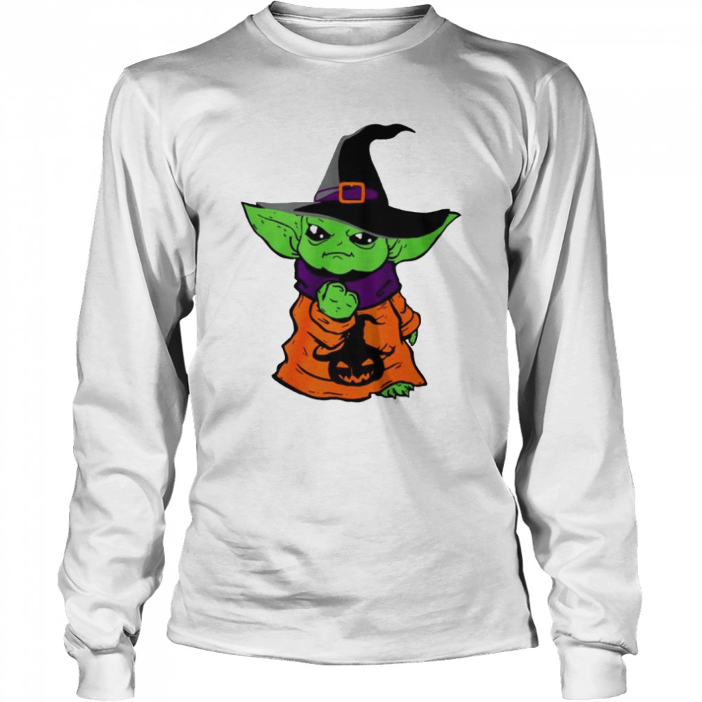 Baby Yoda Halloween T-shirt Long Sleeved T-shirt