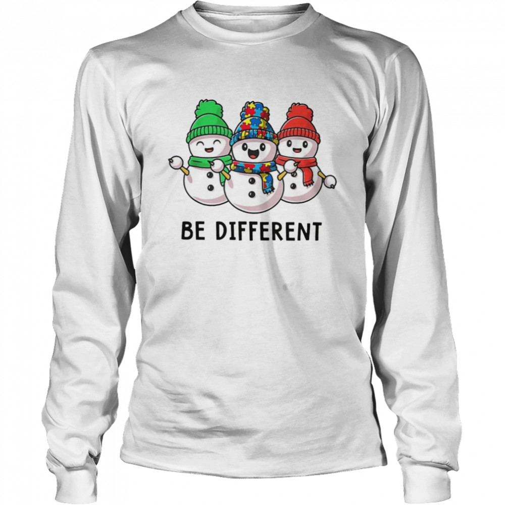be different puzzle snowman christmas shirt long sleeved t shirt