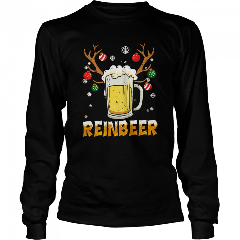 beer design reindeer christmas design xmas shirt long sleeved t shirt