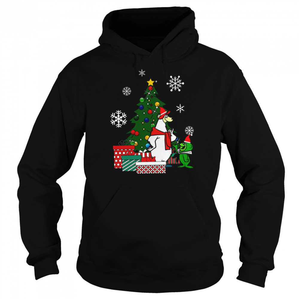 breezly and sneezly around the christmas tree shirt unisex hoodie