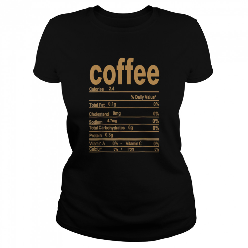 Coffee Nutrition Facts 2022 Funny Thanksgiving Food T- Classic Women's T-shirt