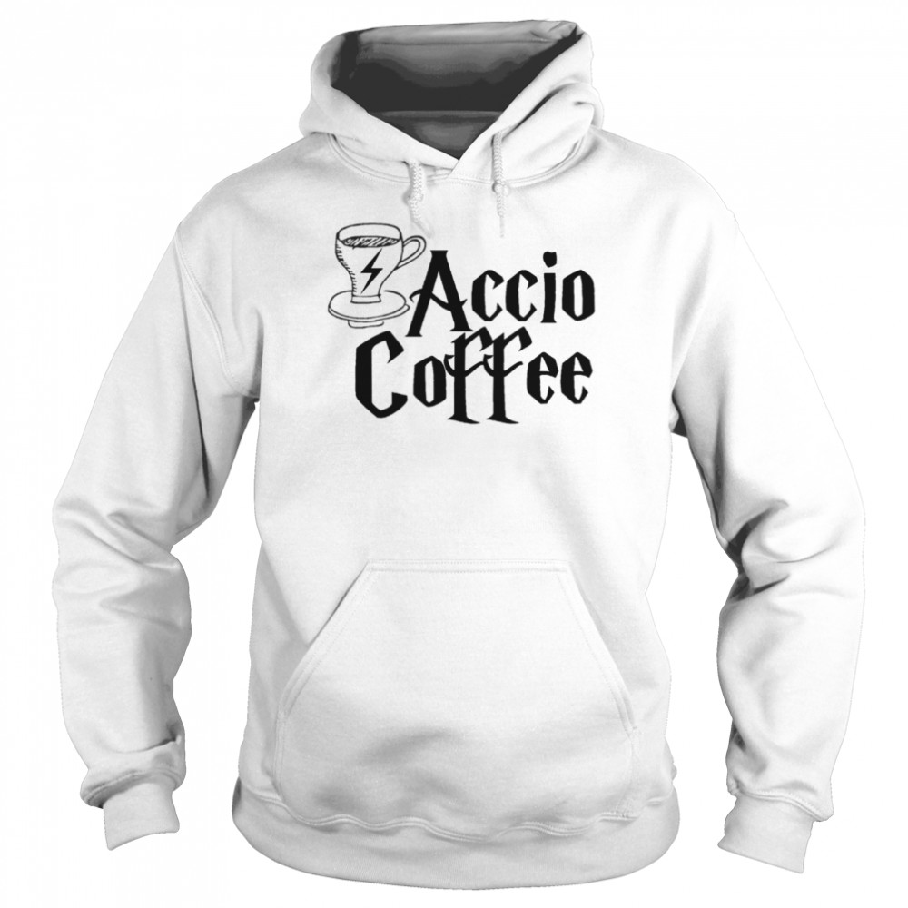 coffee spell harry potter style accio coffee shirt unisex hoodie