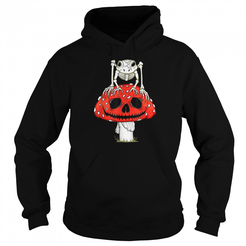 Cottagecore Skeleton Frog Skull Mushroom Goth Halloween T-Shirt 12 Cottagecore Skeleton Frog Skull Mushroom Goth Halloween T- Unisex Hoodie