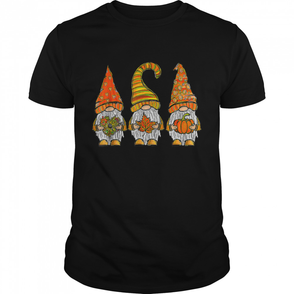 Cute Gnomes With Pumpkin Halloween Autumn Fall Lover Gift T- Classic Men's T-shirt